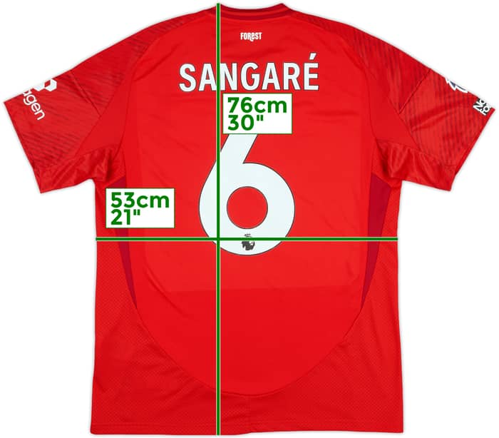 2024-25 Nottingham Forest Match Issue Home Shirt Sangare #6