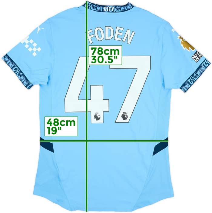 2024-25 Manchester City Match Issue Home Shirt Foden #47