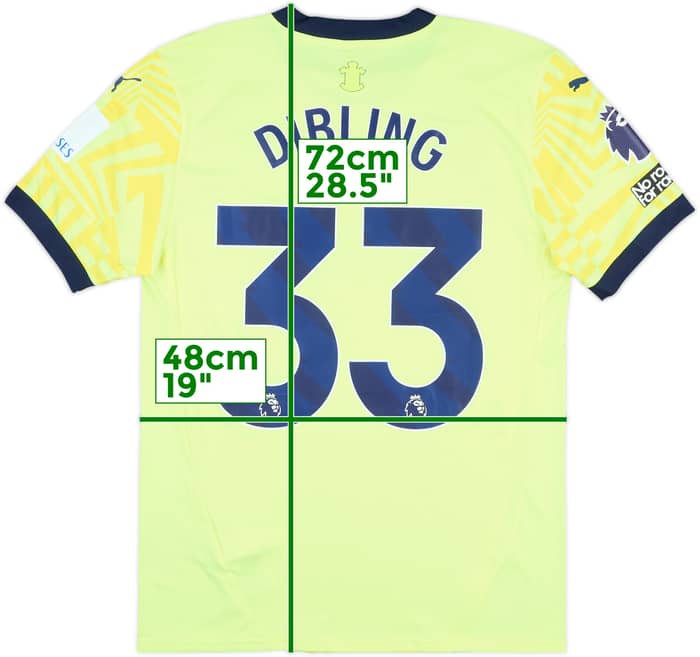 2024-25 Southampton Match Issue Away Shirt Dibling #33