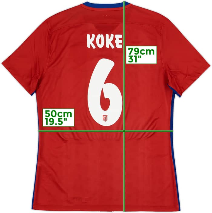 2015-16 Atletico Madrid Player Issue Home Shirt Koke #6 - 10/10 - (L)
