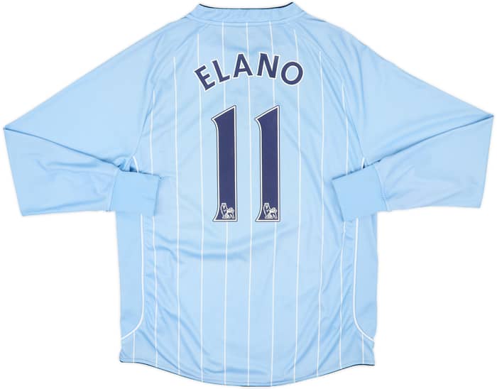 2007-08 Manchester City Home L/S Shirt Elano #11 - 8/10 - (L)
