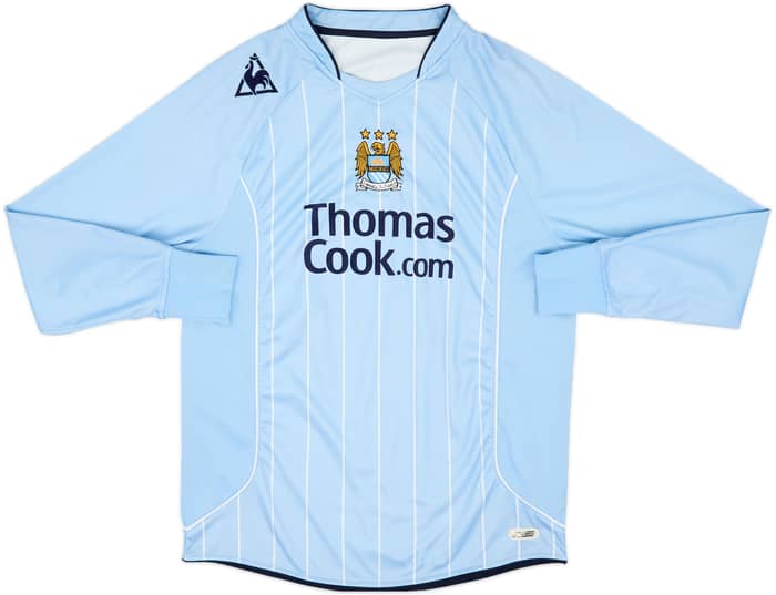 2007-08 Manchester City Home L/S Shirt Elano #11 - 8/10 - (L)