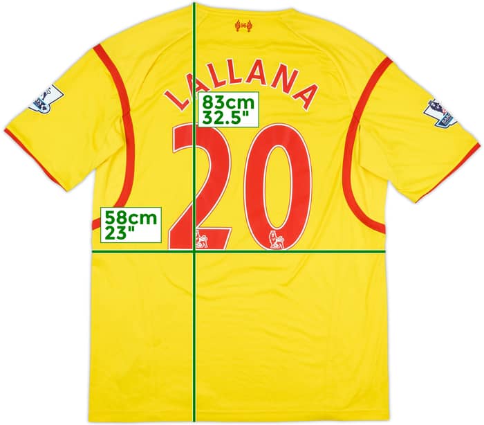 2014-15 Liverpool Away Shirt Lallana #20 - 6/10 - (XXL)