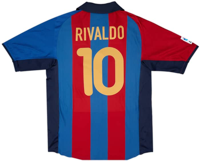 2001-02 Barcelona Home Shirt Rivaldo #10 - 8/10 - (M)