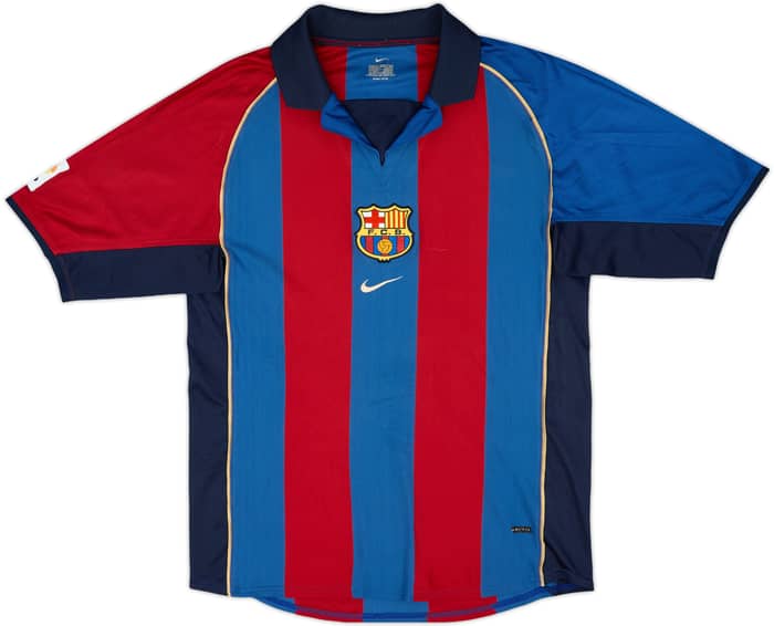 2001-02 Barcelona Home Shirt Rivaldo #10 - 8/10 - (M)