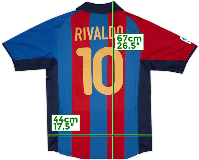 2001-02 Barcelona Home Shirt Rivaldo #10 - 8/10 - (M)