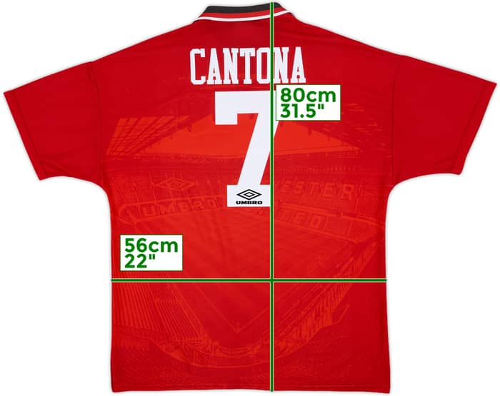 1994-96 Manchester United Home Shirt Cantona #7 - 8/10 - (XL)