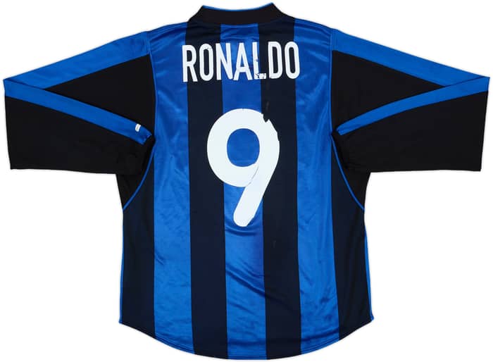 2000-01 Inter Milan Home L/S Shirt Ronaldo #9 - 5/10 - (M)
