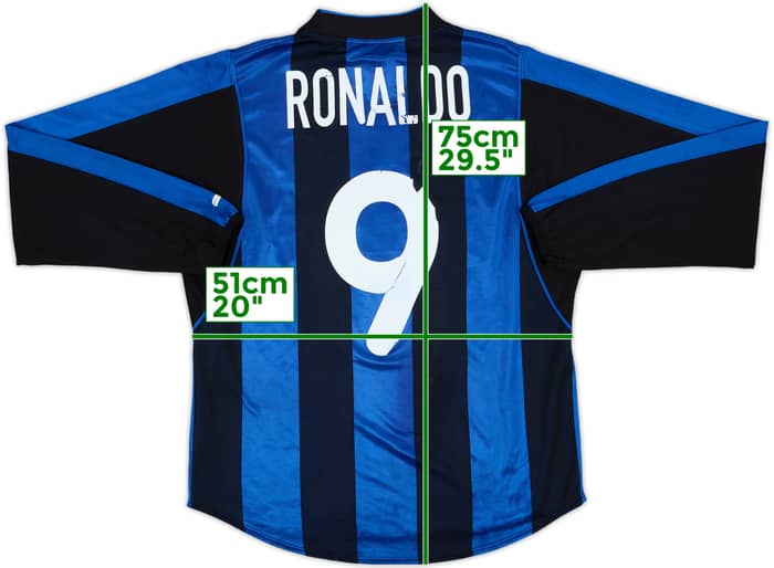 2000-01 Inter Milan Home L/S Shirt Ronaldo #9 - 5/10 - (M)