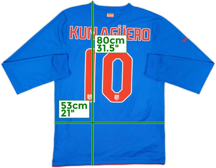 2010-11 Atletico Madrid Player Issue Away L/S Shirt Kun Aguero #10 - 8/10 - (L)