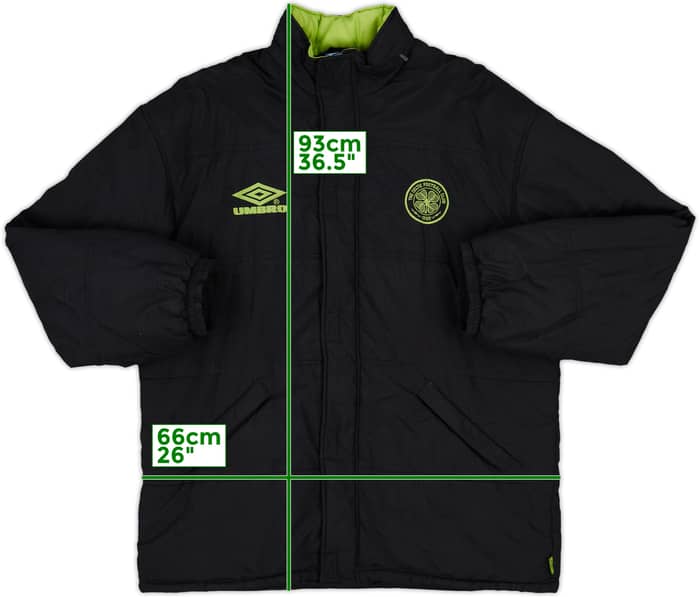 1998-99 Celtic Umbro Hooded Padded Bench Coat - 7/10 - (XXL)