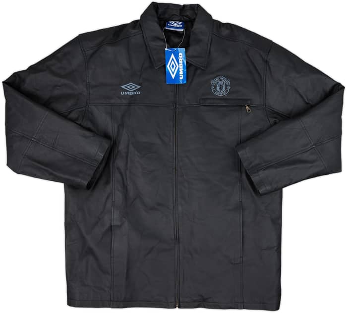 1994-96 Manchester United Umbro Leather Bomber Jacket (L)