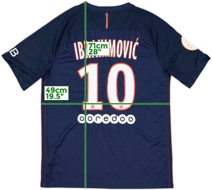 2016-17 Paris Saint-Germain Home Shirt Ibrahimovic #10 - 7/10 - (M)