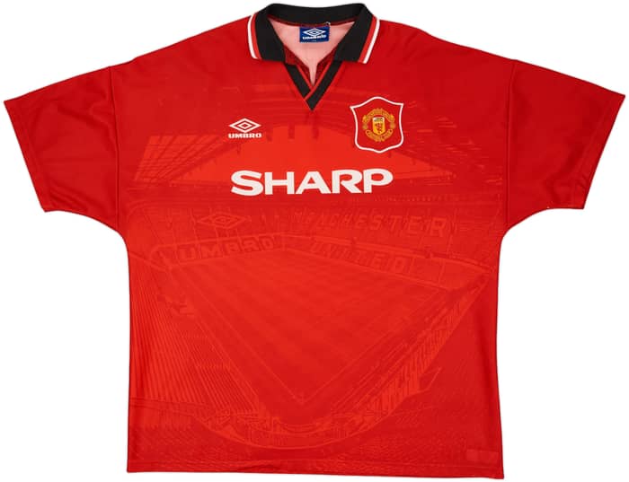 1994-96 Manchester United Home Shirt Cantona #7 - 9/10 - (XXL)