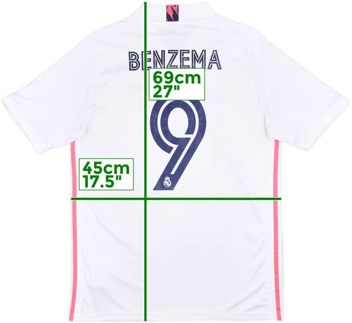 2020-21 Real Madrid Home Shirt Benzema #9 - 7/10 - (L)