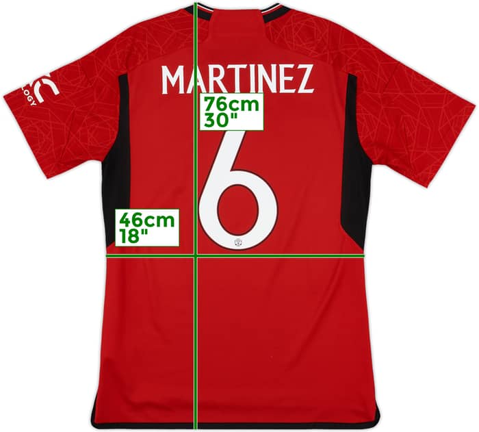 2023-24 Manchester United Home Shirt Martinez #6 - 8/10 - (M)