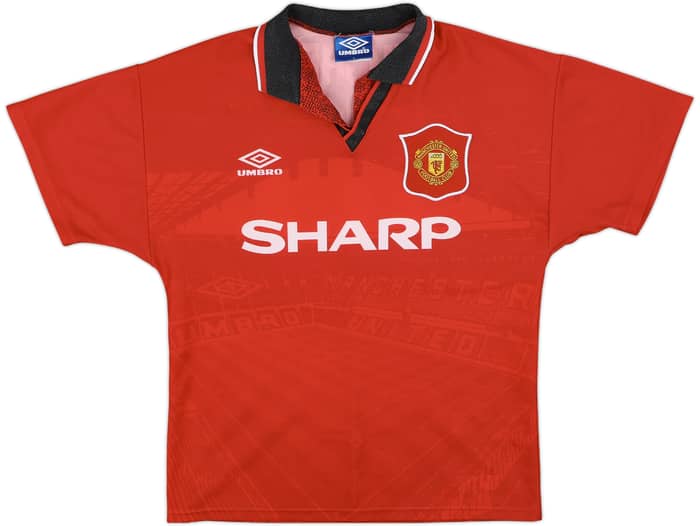 1994-96 Manchester United Home Shirt Hughes #10 - 8/10 - (Y)