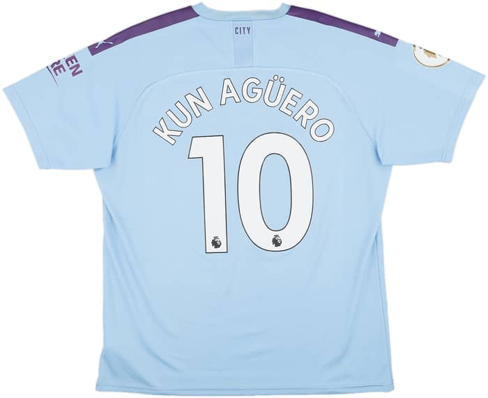 2019-20 Manchester City Home Shirt Kun Aguero #10 - 9/10 - (XL)