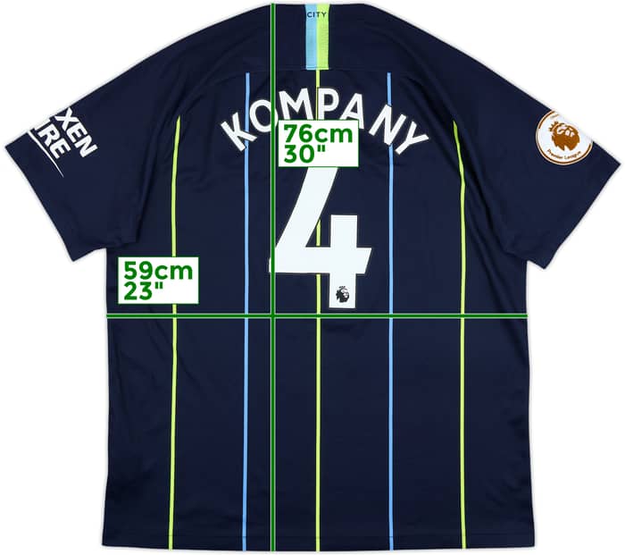 2018-19 Manchester City Away Shirt Kompany #4 - 7/10 - (XL)