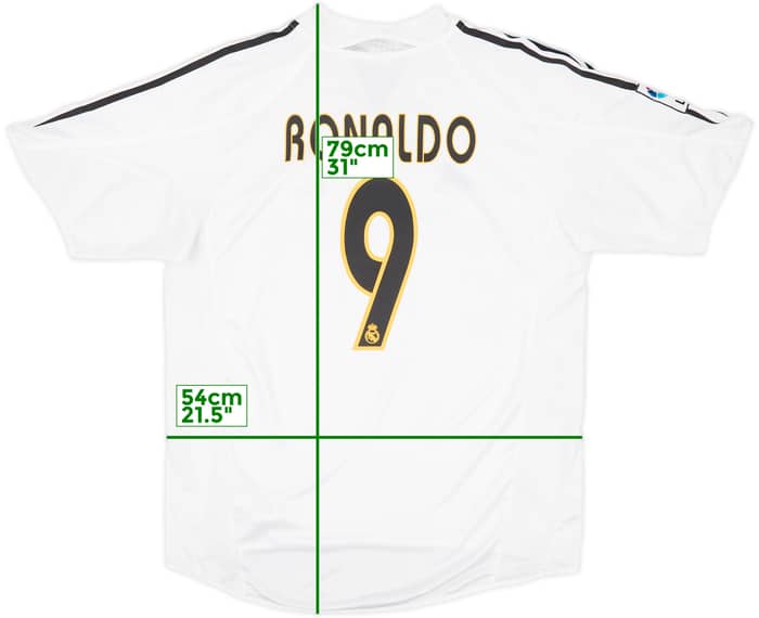 2004-05 Real Madrid Home Shirt Ronaldo #9 - 9/10 - (L)