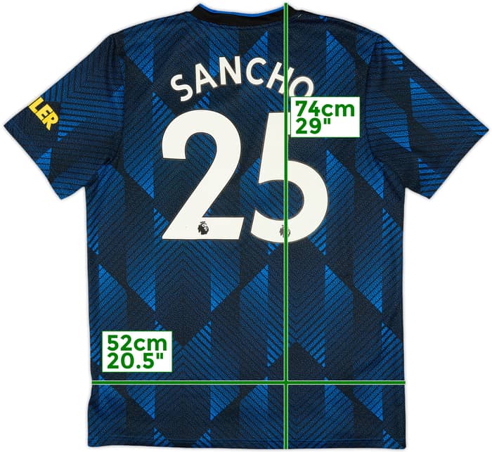 2021-22 Manchester United Third Shirt Sancho #25 - 7/10 - (L)