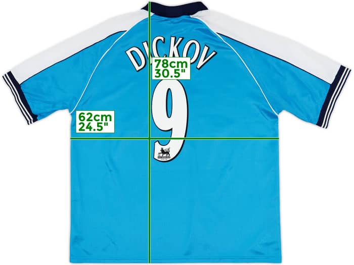 1999-01 Manchester City Home Shirt Dickov #9 - 7/10 - (XL)