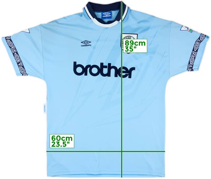 1993-95 Manchester City Player Issue Home Shirt - 8/10 - (XL)