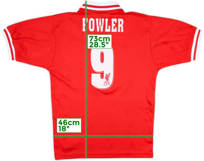 1996-98 Liverpool Home Shirt Fowler #9 - 7/10 - (S)
