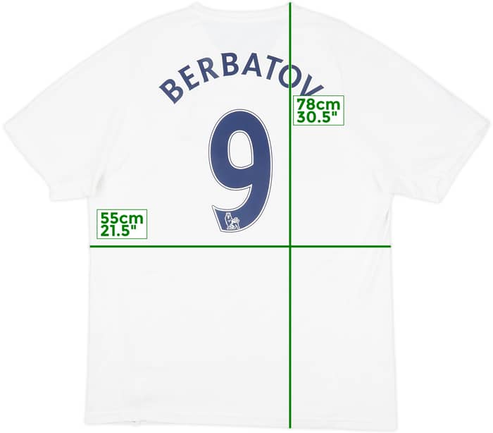 2007-08 Tottenham Home Shirt Berbatov #9 - 9/10 - (L)