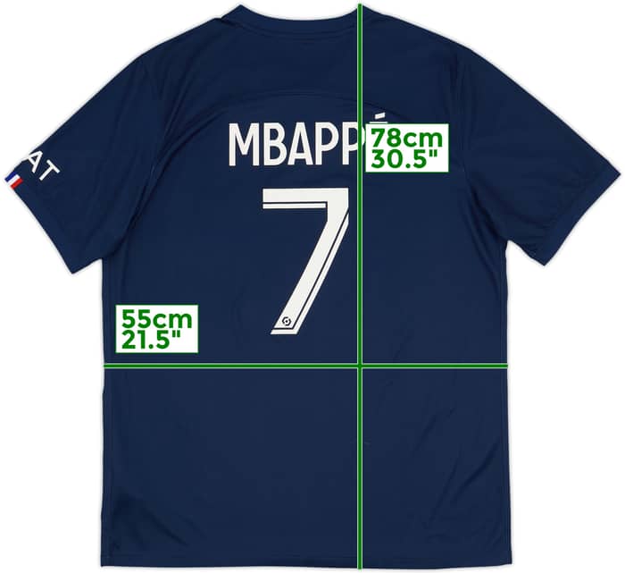 2022-23 Paris Saint-Germain Home Shirt Mbappe #7 - 6/10 - (L)