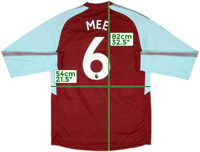 2017-18 Burnley Home L/S Shirt Mee #6 - 6/10 - (XL)