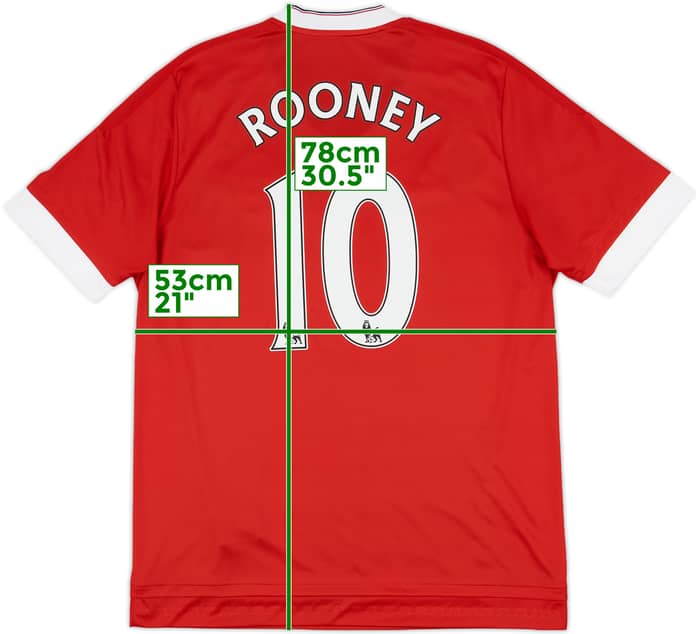 2015-16 Manchester United Home Shirt Rooney #10 - 10/10 - (L)