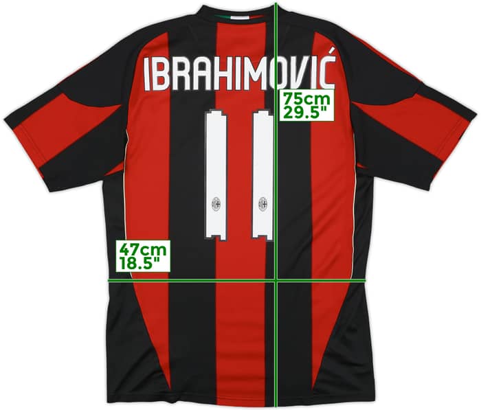 2010-11 AC Milan Home Shirt Ibrahimovic #11 - 8/10 - (M)