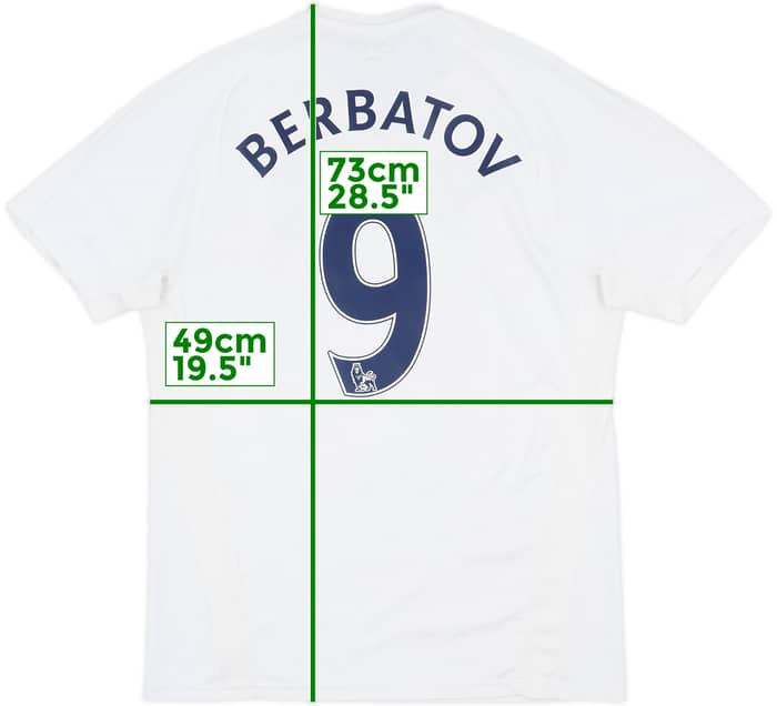 2007-08 Tottenham Home Shirt Berbatov #9 - 8/10 - (S)