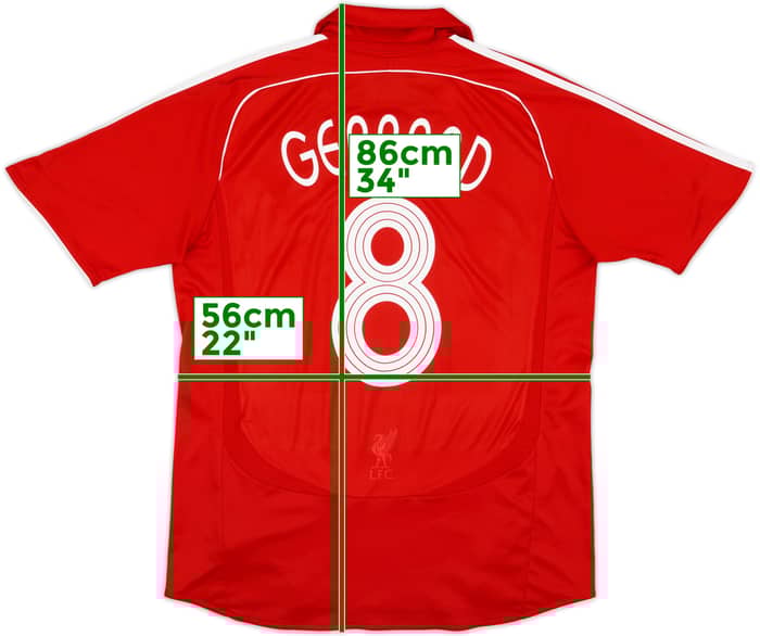 2006-08 Liverpool Home Shirt Gerrard #8 - 6/10 - (L)