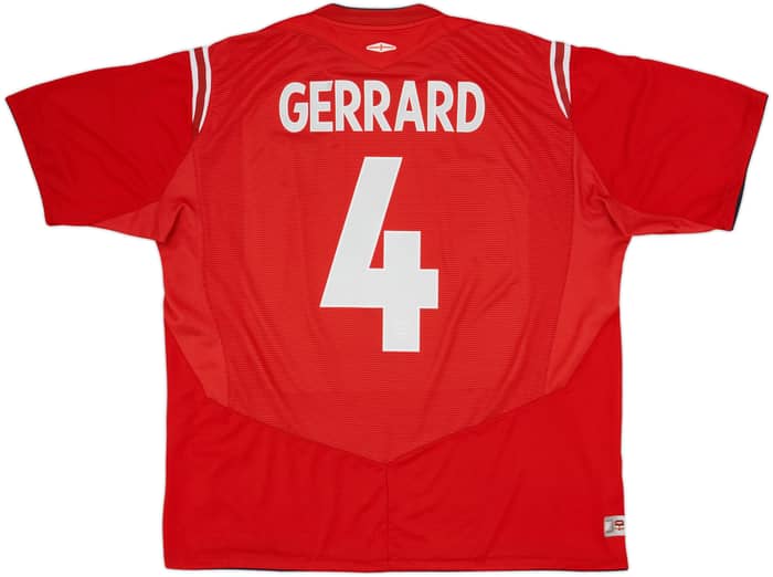2004-06 England Away Shirt Gerrard #4 - 5/10 - (XXL)
