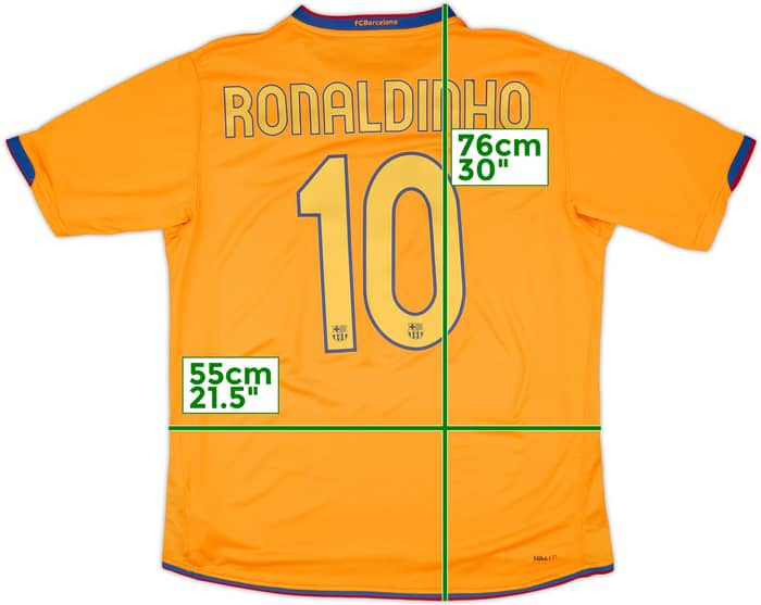 2006-08 Barcelona Away Shirt Ronaldinho #10 - 6/10 - (L)