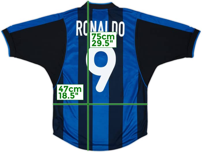 2000-01 Inter Milan Home Shirt Ronaldo #9 - 8/10 - (S)