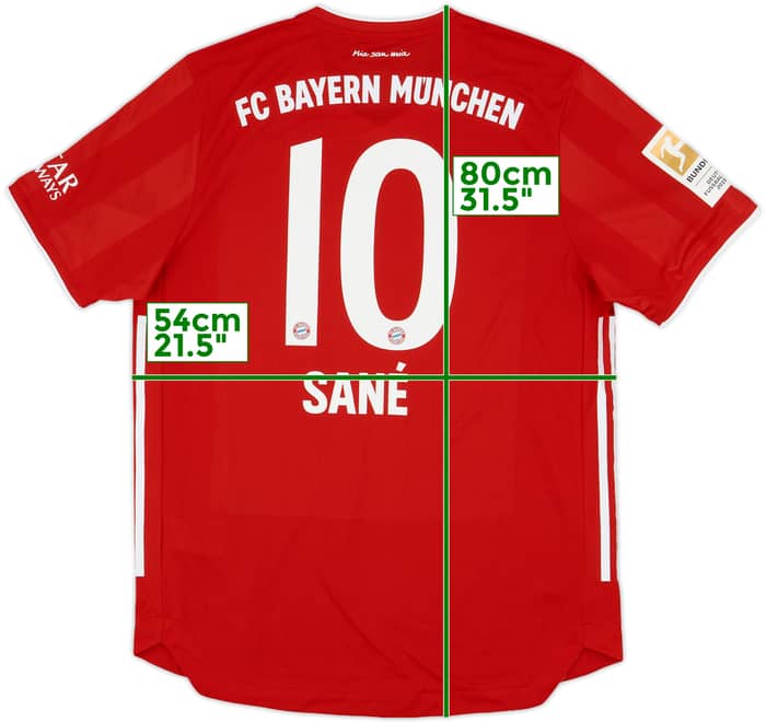 2020-21 Bayern Munich Authentic Home Shirt Sane #10 - 9/10 - (L)