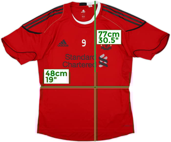 2010-11 Liverpool adidas Training Player Issue Shirt #9 - 8/10 - (XL)