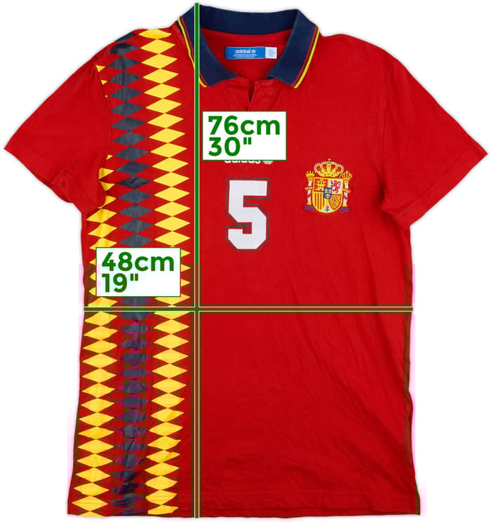2012 Spain adidas Originals '1994' Retro Style Shirt #4 - 9/10 - (M)