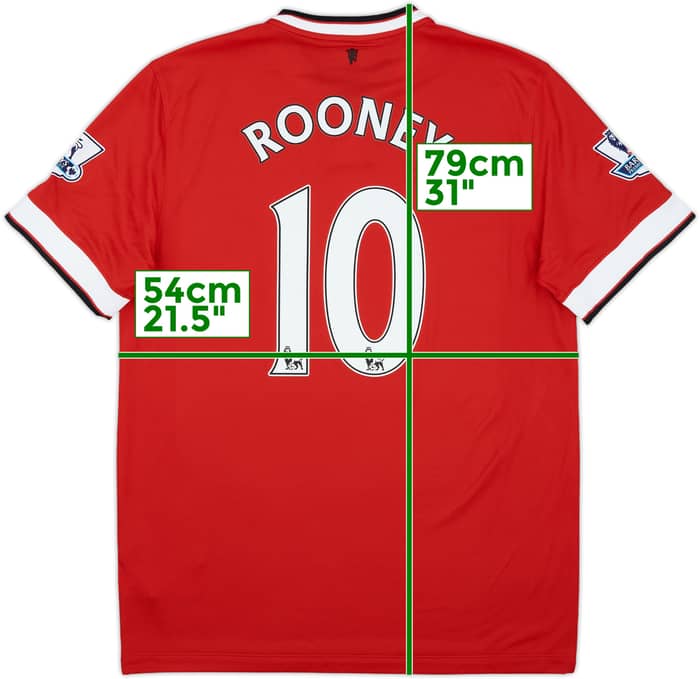 2014-15 Manchester United Home Shirt Rooney #10 - 8/10 - (L)