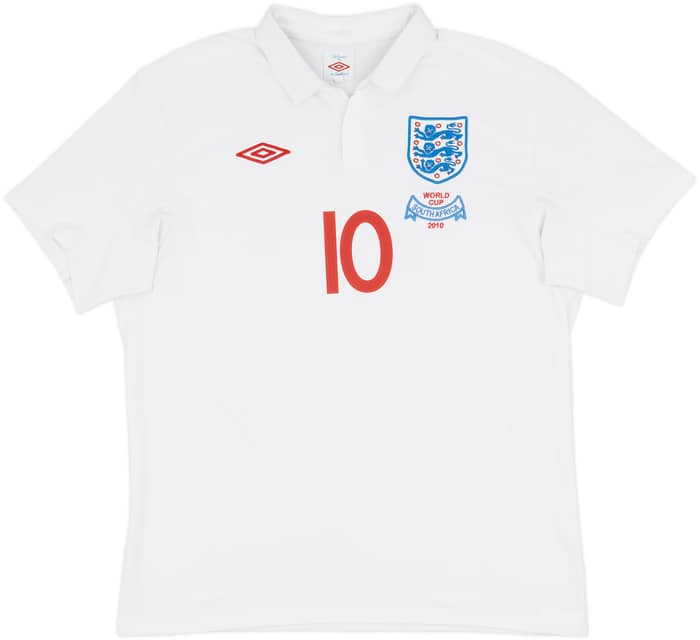 2009-10 England 'South Africa' Home Shirt Rooney #10 - 8/10 - (L)