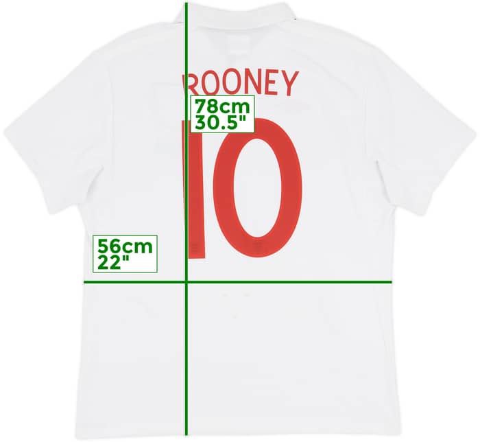 2009-10 England 'South Africa' Home Shirt Rooney #10 - 8/10 - (L)