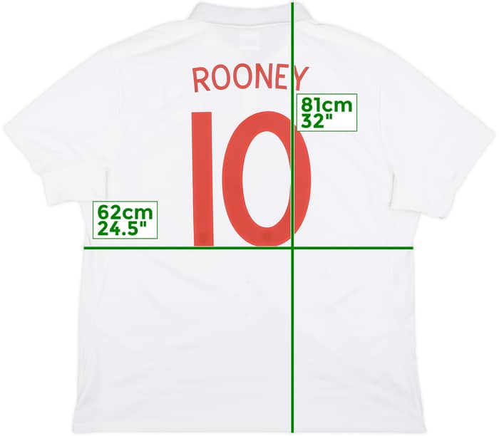 2009-10 England 'South Africa' Home Shirt Rooney #10 - 8/10 - (XL)
