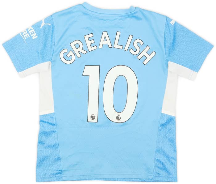 2021-22 Manchester City Home Shirt Grealish #10 - 6/10 - (S.Boys)