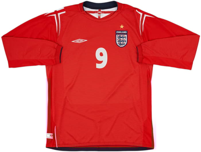 2004-06 England Away L/S Shirt Rooney #9 - 9/10 - (L)