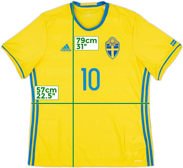 2016-17 Sweden Home Shirt Ibrahimovic #10 - 8/10 - (XL)