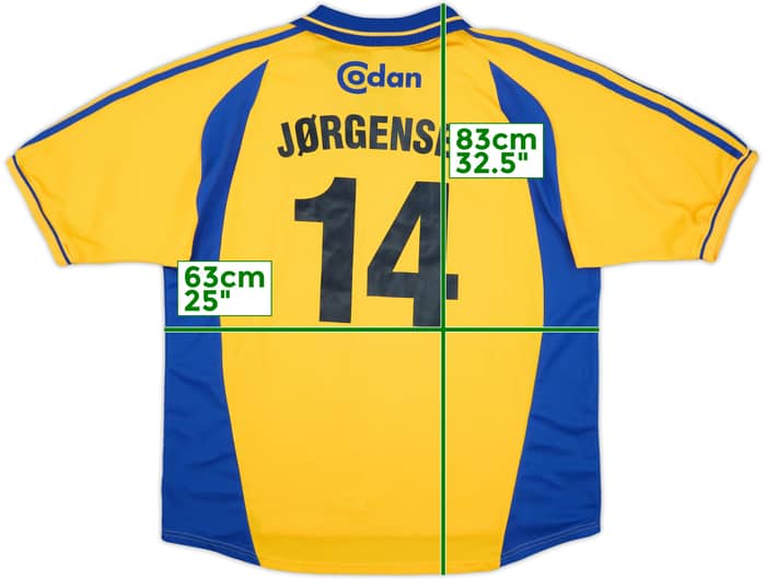 2000-02 Brondby Home Shirt Jorgensen #14 - 9/10 - (XXL)
