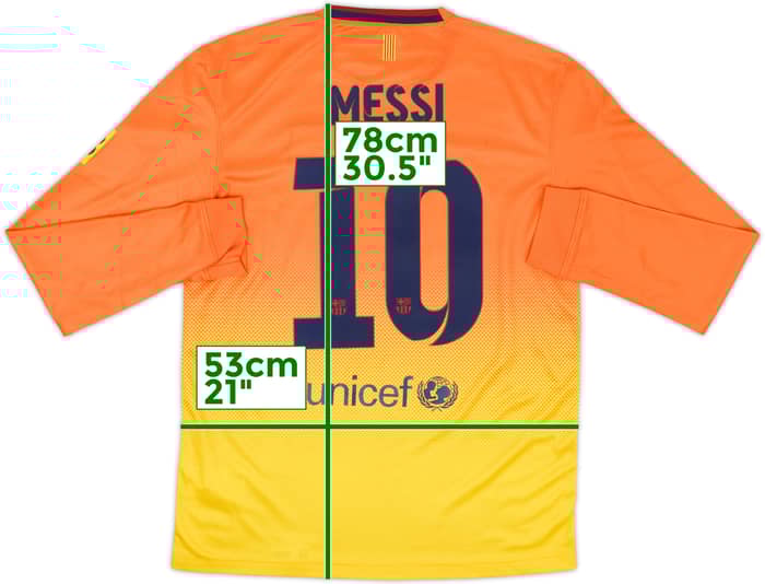 2012-13 Barcelona Away L/S Shirt Messi #10 (M)